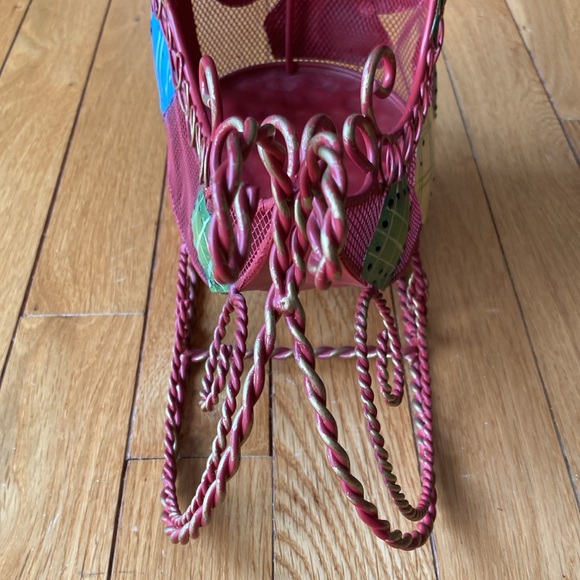 Metal Patchwork Sleigh Centerpiece - Picture 3 of 10